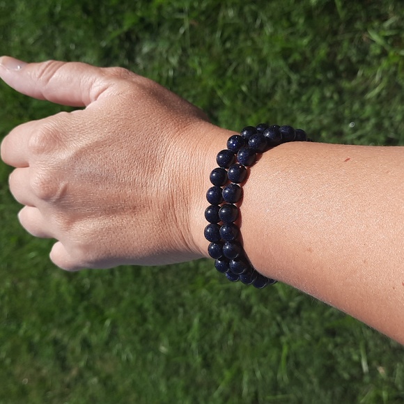 Blue goldstone 8mm bracelet - Picture 4 of 4